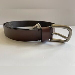 New Men’s Levi’s Brown Leather Belt with Nickel/Chrome Buckle Size 32 11LP7171